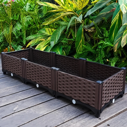 Modulaarne aiapeenrakast lillede ja köögiviljade jaoks 120 × 40 × 22 cm, pruun