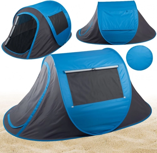 Self-Opening Beach Tent with UV Protection, Blue