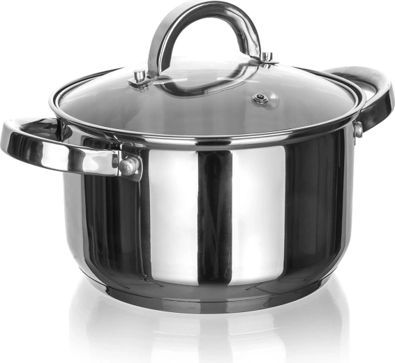 Roostevabast terasest pott 24 cm klaaskaanega 6,1 l CUISINO