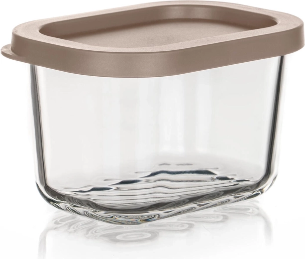 Klaasist toidukarp WAVE 0,29 l latte-toonis kaanega