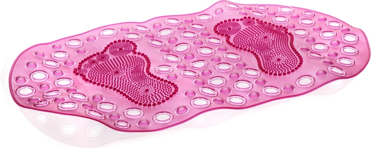 Non-slip bath mat FEETS 67 × 35 cm, transparent pink