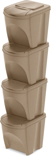 Sorteerimisprügikastide komplekt Sortibox Eco Wood 4×25 l – naturo eco