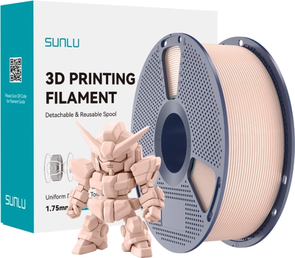 Sunlu PLA+ 2.0 filament professionaalseks FDM 3D-printimiseks, beež, 1,75 mm