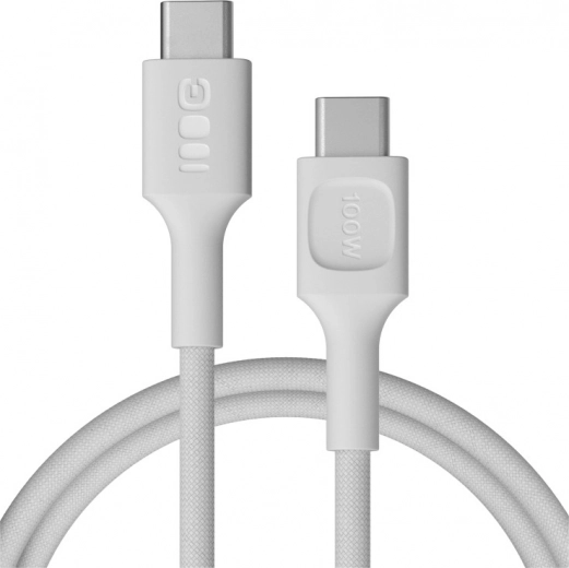 USB-C kaabel PowerStream 100W 1,2 m valge punutud