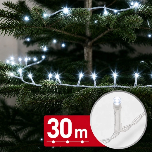 Külmvalge LED-valguskett, 30 m, 600 LED-i