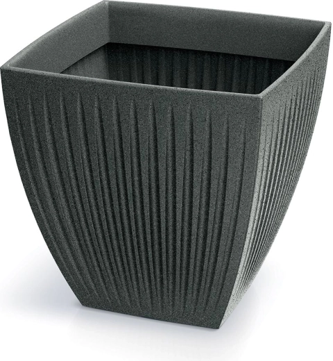 Lillepott Latia Square Midl 48 × 48 × 48 cm – must graniit