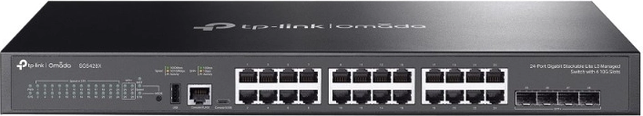TP-Link Omada SG5428X hallatav virnastatav L3-lüliti 24 gigabitise pordiga