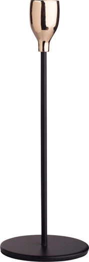 Must-kuldne küünlajalg peenele küünlale 22,5 cm