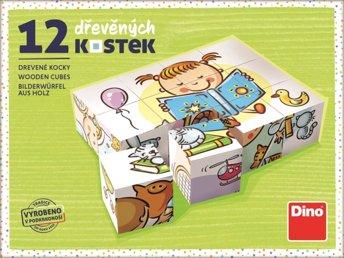 Puidust klotsid Hezký den – 12 klotsi komplekt