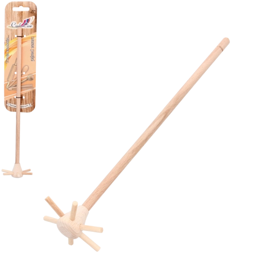 Suur puidust vispel segamiseks 27 cm