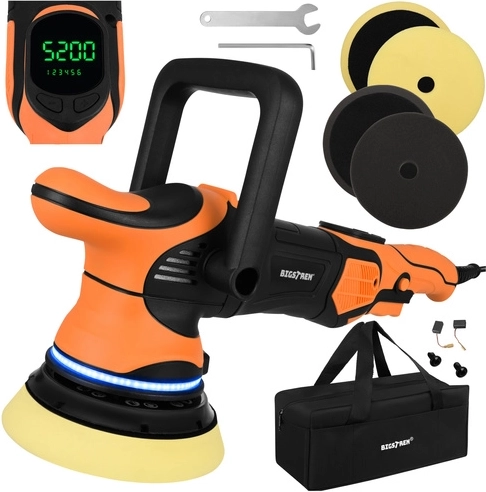 Autopoleerija Bigstren DA 1000 W 125 mm, käik 15 mm, LED, komplekt