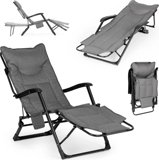 MultiGarden kokkupandav aiatool-lamamistool 2in1, 3-asendiline jalgade tugi, hall