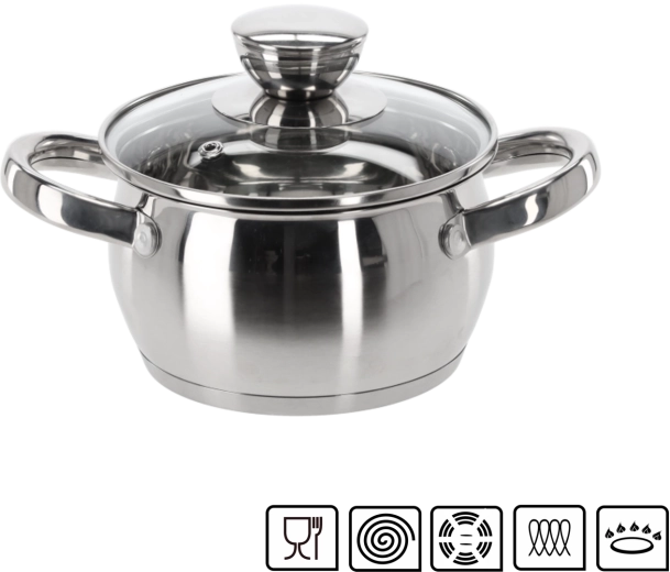 Roostevabast terasest pott kaanega Belly 1 l 14 cm