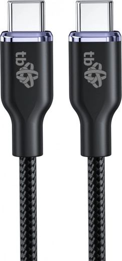 USB-C–USB-C kaabel 60 W Glamour 1,5 m, must