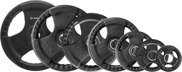 Olympia kummiga kaetud ketas HMS Tri‑Grip 1,25 kg