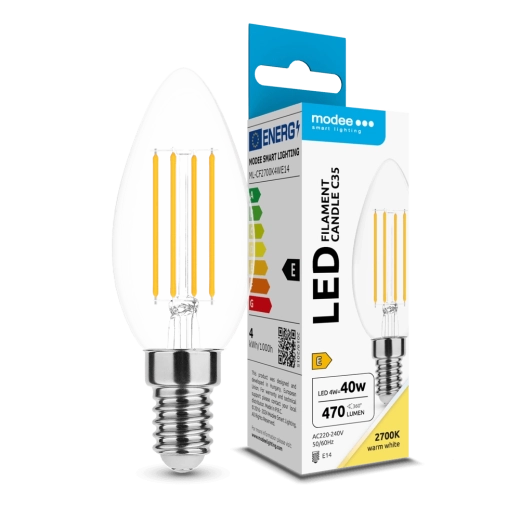Modee LED-lamp Filament C35 4 W E14, 470 lm, soe valge