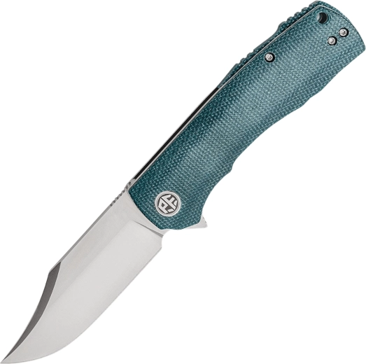 Petrified Fish Victor pocket knife 9.1 cm, satin, blue micarta