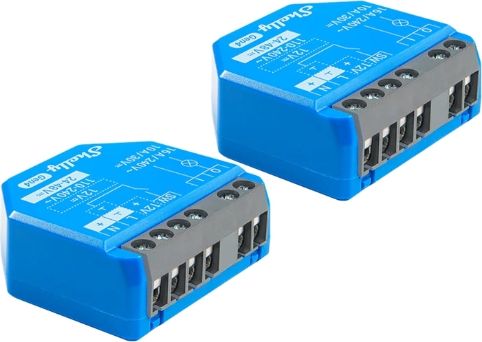 Komplekt: 2 nutireleed Shelly 1 Gen4 Zigbee ja Matteri toega