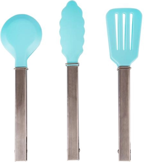 Salatitangid 18 cm Toro, nailon ja roostevaba teras, türkiissinised