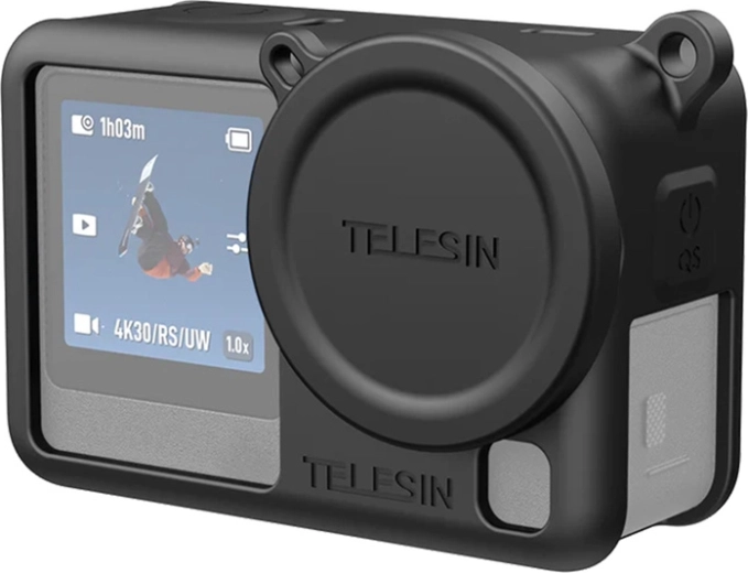 Telesin silikoonist kaitseümbris DJI Osmo Action 6-le, must