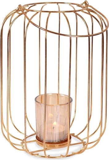 Kuldne metallist latern küünlale 21,5 cm