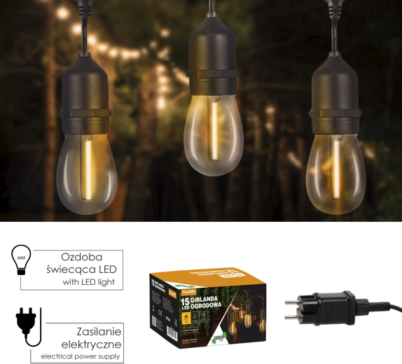 Aiavalgusketi kaugjuhtimispuldiga 24 V, 18 m, 15 LED sooja valge