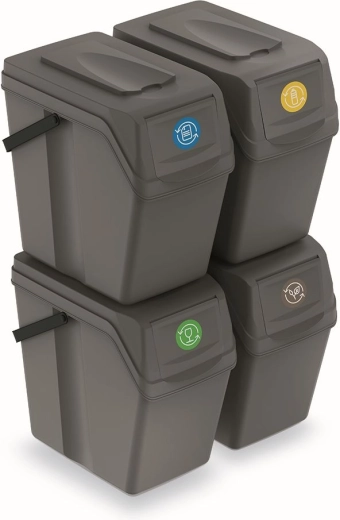 Sortibox II sorteerimiskastide komplekt 4×25 l – hall kivi