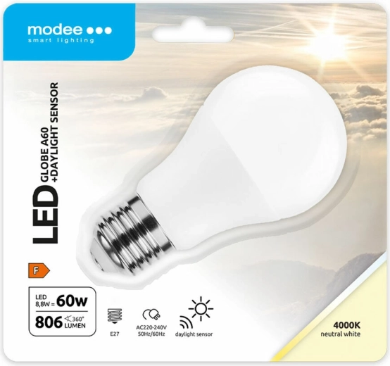 Modee Lighting LED nutipirn A60 8,8 W E27, neutraalne valge valgusanduriga