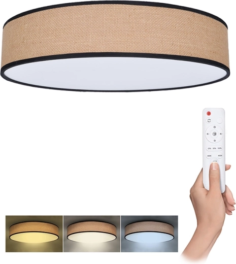 Solight LED-lae- ja seinavalgusti Brownie puldiga, 48 W, 3360 lm, 40 cm, CCT, hämardatav