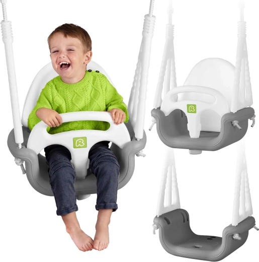 Ricokids laste modulaarne kiik 3in1 hall-valge