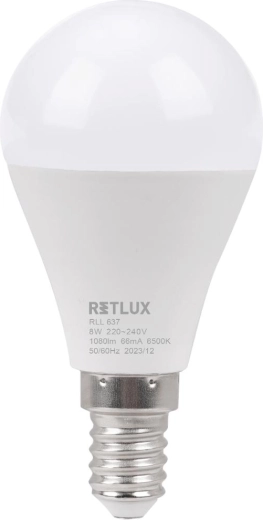 Retlux LED-minigloobiga lambipirn E14 8 W 6500 K