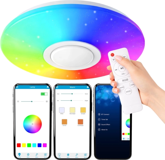RGB LED-laevalgusti Bluetooth-kõlariga 40 W