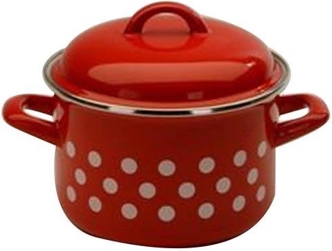 Emailpott kaanega Puntík, 20 cm, 4 l, punane