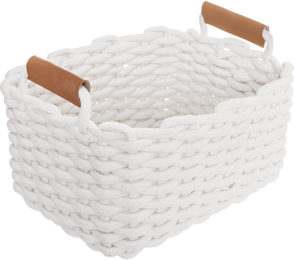 Cotton storage basket Orion SKANDI white 30 × 23 × 20.5 cm