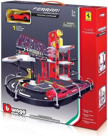 Bburago Ferrari Race+Play garaaž võidusõiduraja ja autoga 1:43