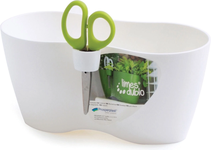 Lillepott kääridega LIMES DUBLO 25 cm – valge