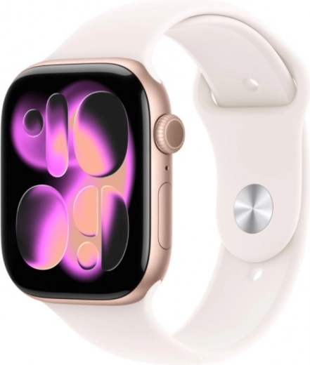 Apple Watch Series 11 GPS 46 mm rose gold aluminum with pink sport band S/M