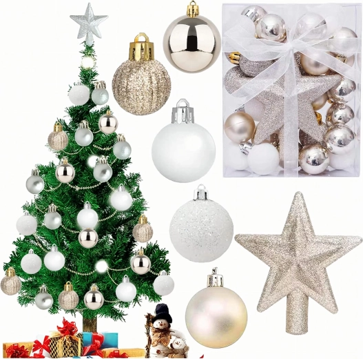 Christmas Bauble Set with Star - 1 piece