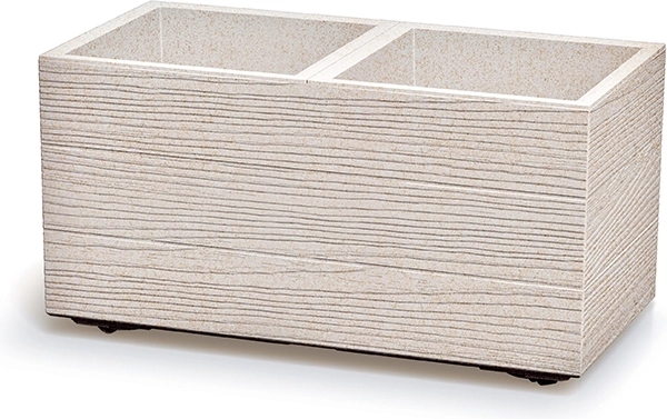 Ristkülikukujuline lillekast Madera Case Eco Wood 58 cm – valge