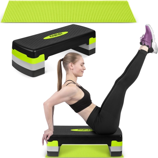 Aerobikustep 3 kõrgusega NEO SPORT + libisemisvastane matt