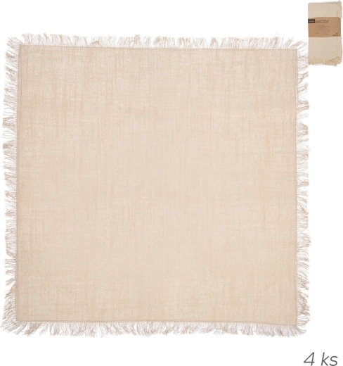 Puuvillased salvrätid beežid 45 × 45 cm, komplekt 4 tk
