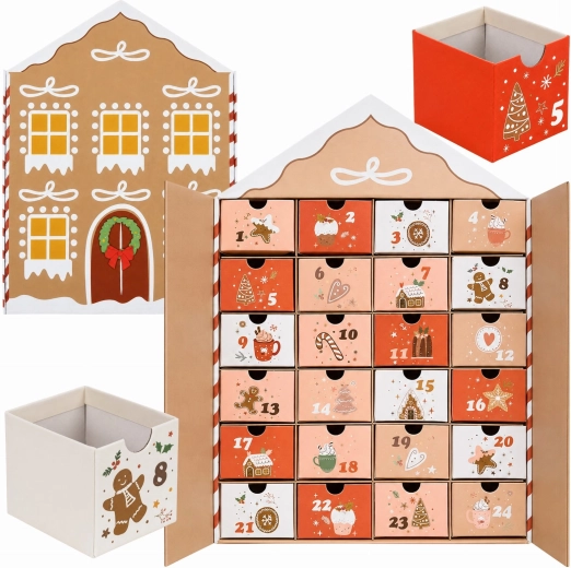 Christmas Advent Calendar House with Drawers