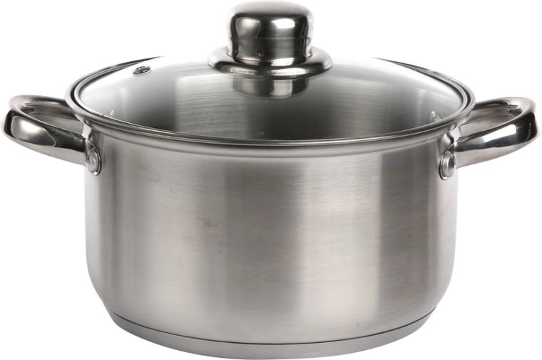 Altom Design roostevabast terasest pott Fabio 18 cm, 2,6 l klaaskaanega