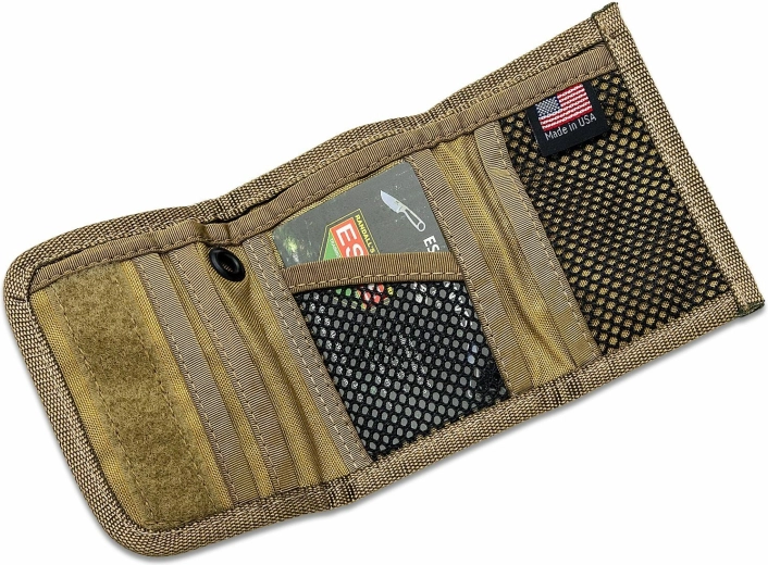 ESEE Tri‑Fold Desert Tan Cordura RFID-blokeeringuga rahakott