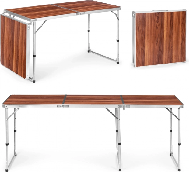 Kokkupandav matkalaud pruuni lauaplaadiga 180 × 60 cm MULTIGARDEN
