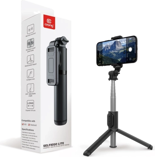 SelfieGo kerge Bluetooth-statiiv koos selfie-pulgaga