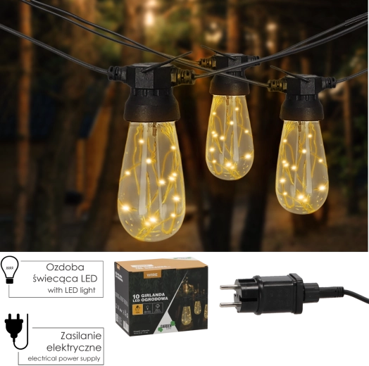 Aia LED-valguskett 10 m, 10 LED-i, soe valge