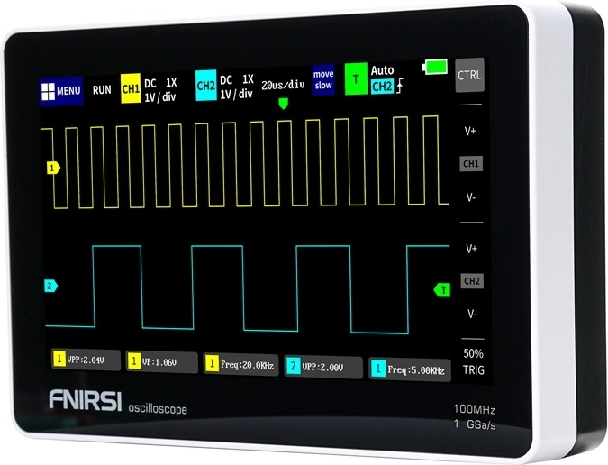 Fnirsi 1013D kaasaskantav 7" digitaalne ostsilloskoop 100 MHz, 1 GSa/s