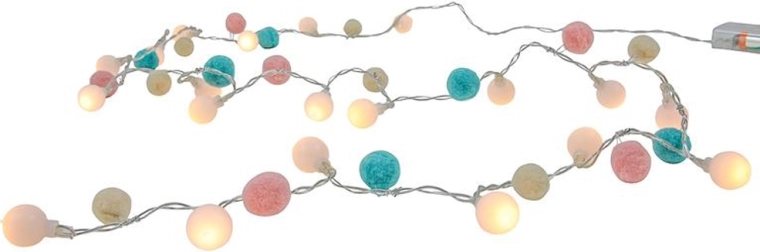 Valguskett taimeriga, 20 LED-i ja 20 kaunistusega, 150 cm