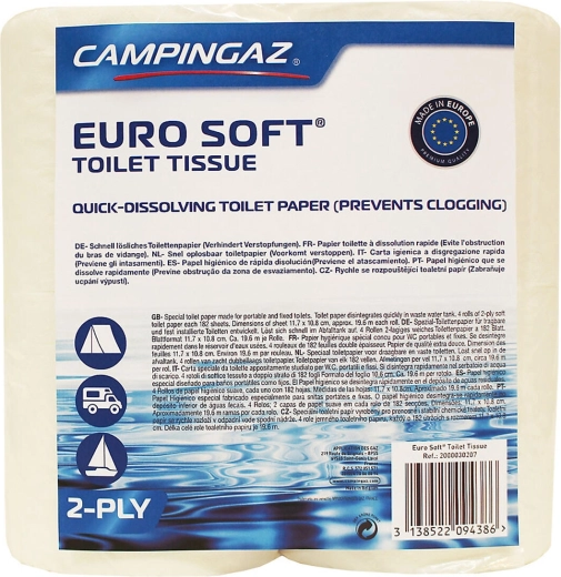 Tualettpaber EURO SOFT keemilistele WC-dele, 4 rulli